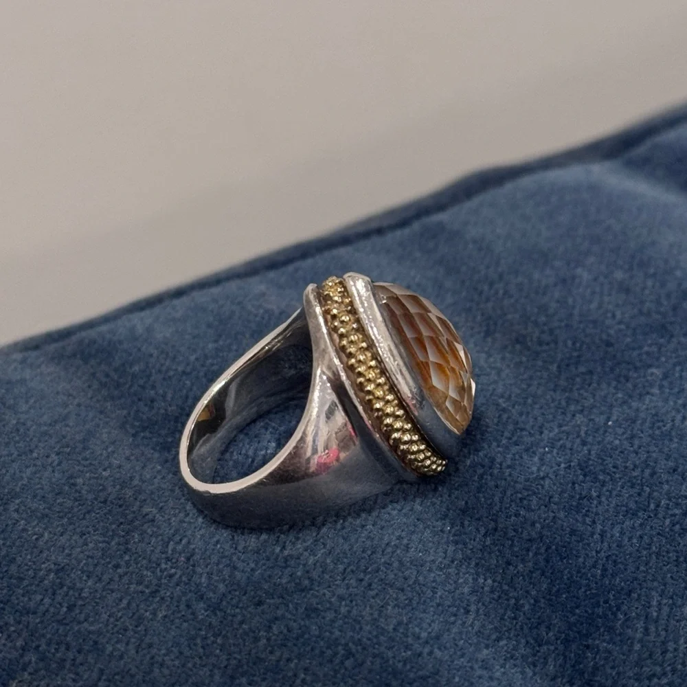 ❌Not for sale ❌ Lagos Caviar Largest Venus Ring‎ in 18K & 925 Mother of Pearl